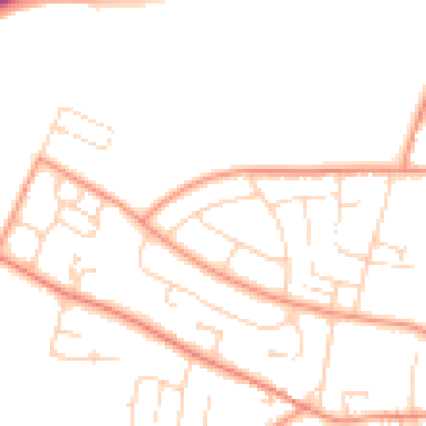 Daytime road noise heatmap for NG14 6NJ
