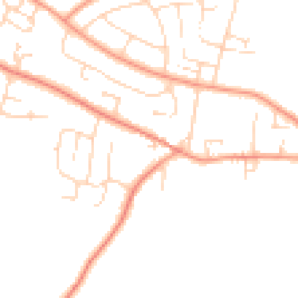 Daytime road noise heatmap for NG14 6PT
