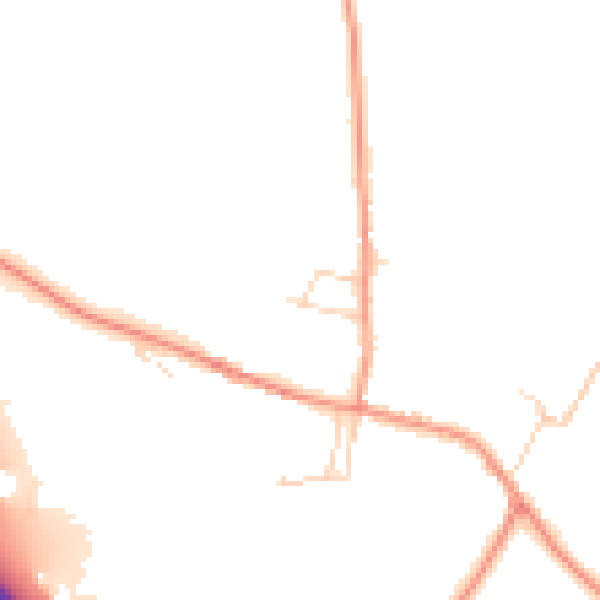 Daytime road noise heatmap for NG14 6RD