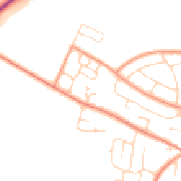 Daytime road noise heatmap for NG14 6RG