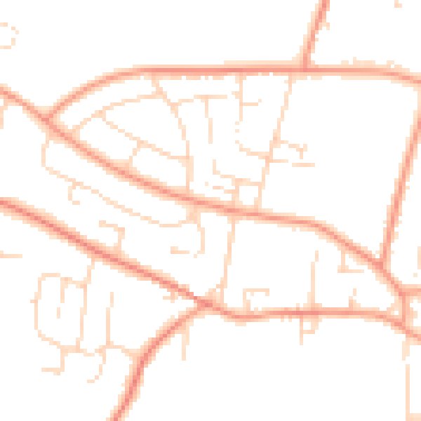 Daytime road noise heatmap for NG14 6RH