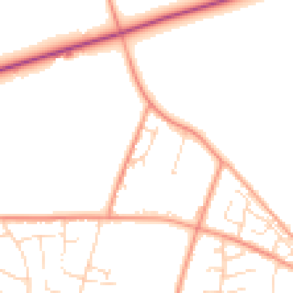 Daytime road noise heatmap for NG14 6RJ