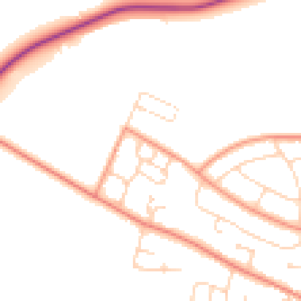 Daytime road noise heatmap for NG14 6RR