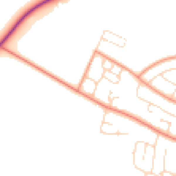 Daytime road noise heatmap for NG14 6RW