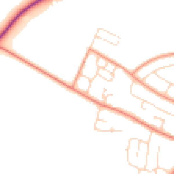 Daytime road noise heatmap for NG14 6RY