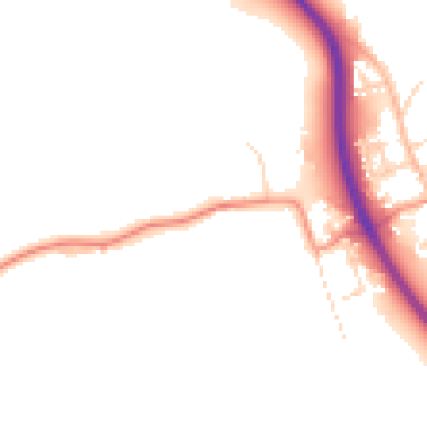 Daytime road noise heatmap for NG14 7AZ
