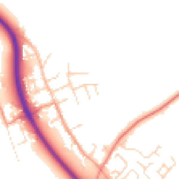 Daytime road noise heatmap for NG14 7BH
