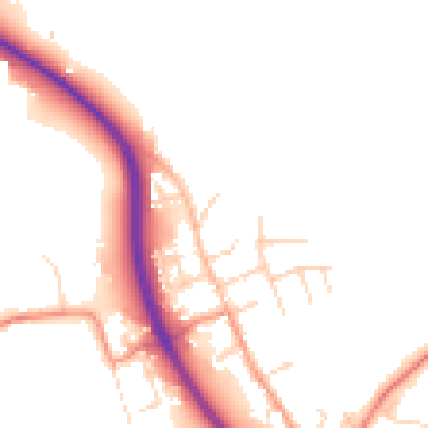 Daytime road noise heatmap for NG14 7BL