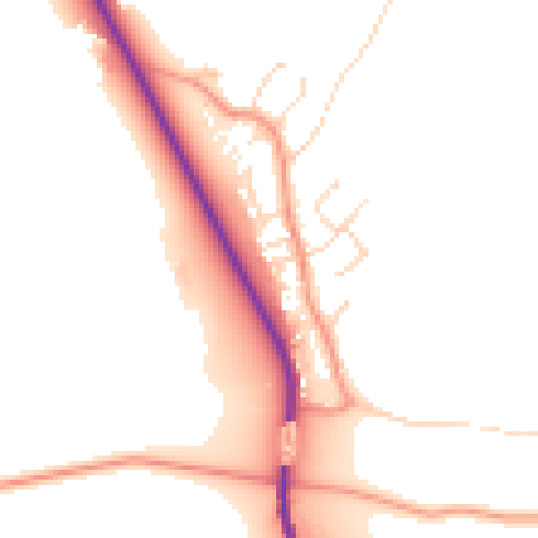 Daytime road noise heatmap for NG14 7EZ