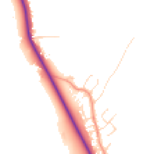 Daytime road noise heatmap for NG14 7FA