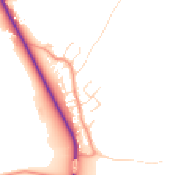 Daytime road noise heatmap for NG14 7FH