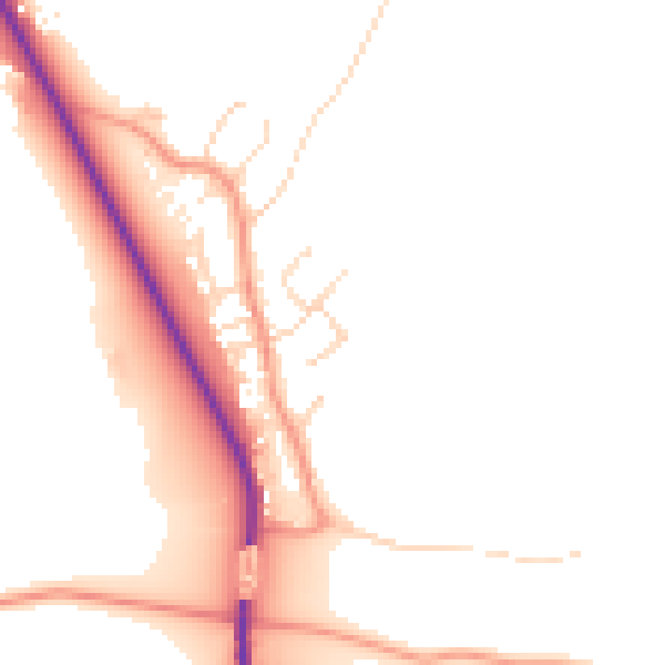 Daytime road noise heatmap for NG14 7FL