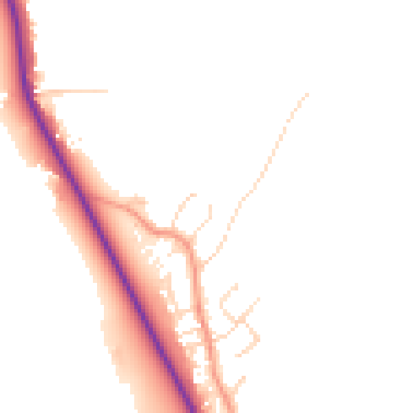 Daytime road noise heatmap for NG14 7FZ