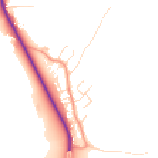 Daytime road noise heatmap for NG14 7GA