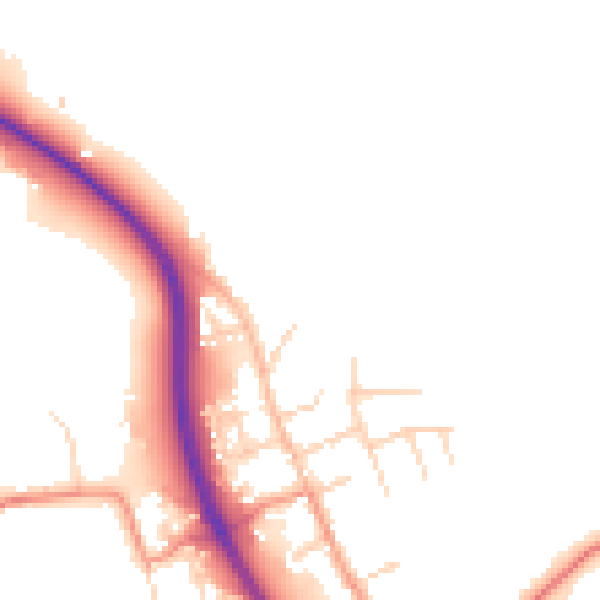 Daytime road noise heatmap for NG14 7GL
