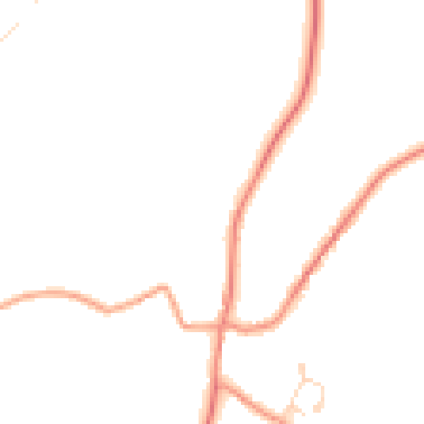 Daytime road noise heatmap for NG14 7GQ