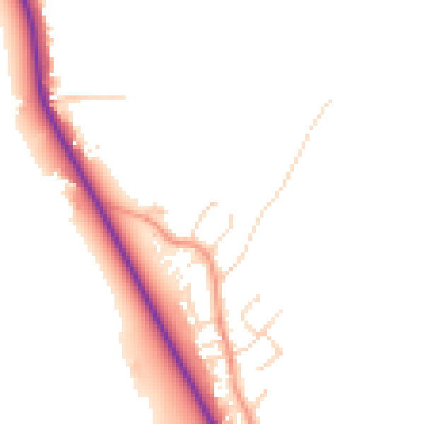 Daytime road noise heatmap for NG14 7HP