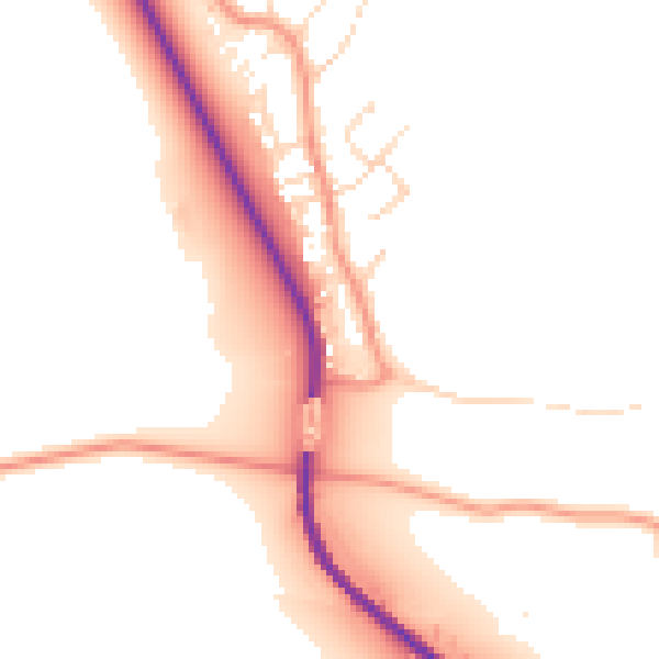 Daytime road noise heatmap for NG14 7RP