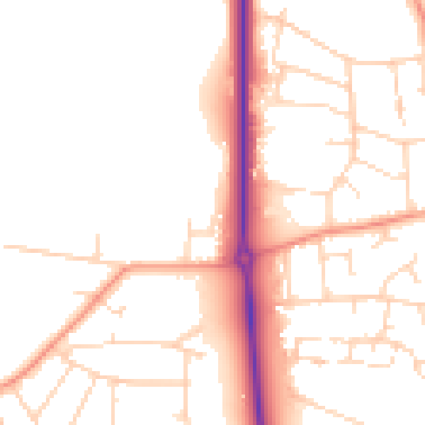 Daytime road noise heatmap for NG15 6RQ