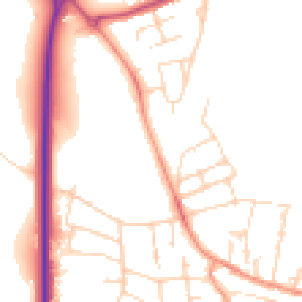 Daytime road noise heatmap for NG15 7DB