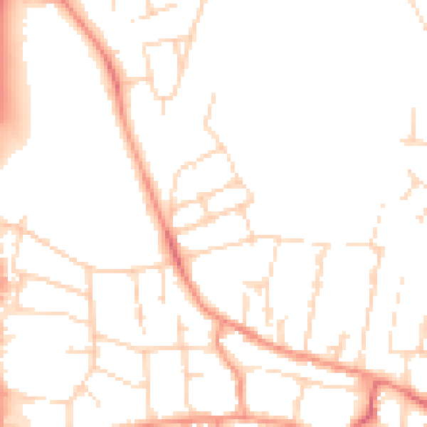 Daytime road noise heatmap for NG15 7EB