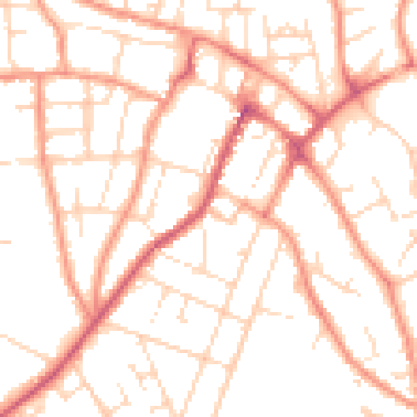 Daytime road noise heatmap for NG15 7JQ