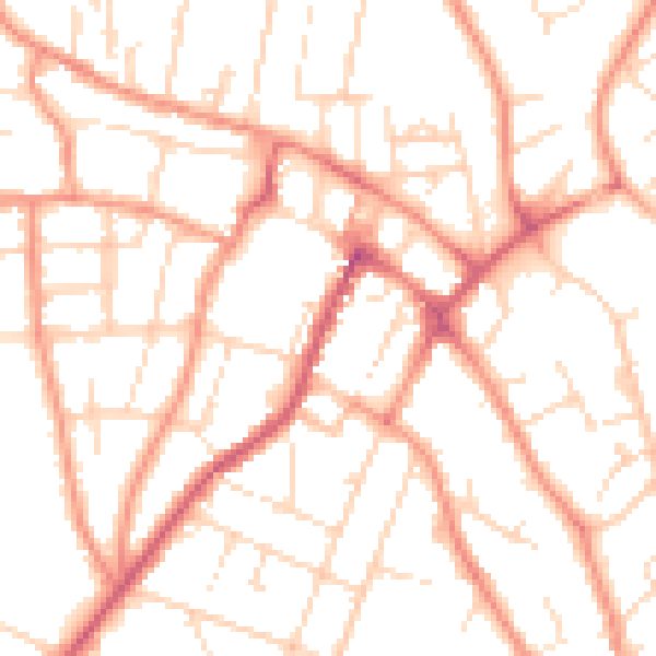 Daytime road noise heatmap for NG15 7LD