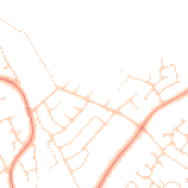 Daytime road noise heatmap for NG15 8BQ