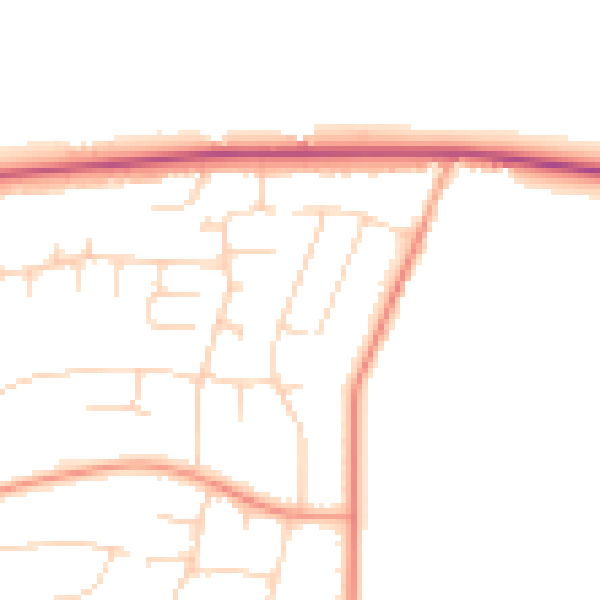 Daytime road noise heatmap for NG15 9DE