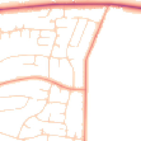 Daytime road noise heatmap for NG15 9DG