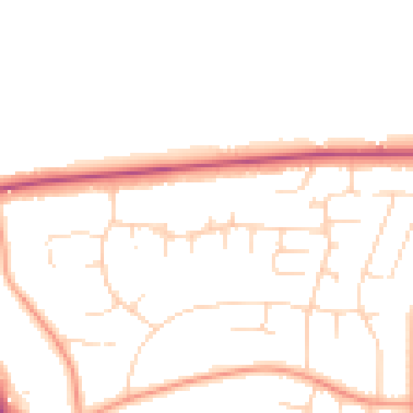Daytime road noise heatmap for NG15 9DY