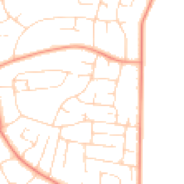 Daytime road noise heatmap for NG15 9EF