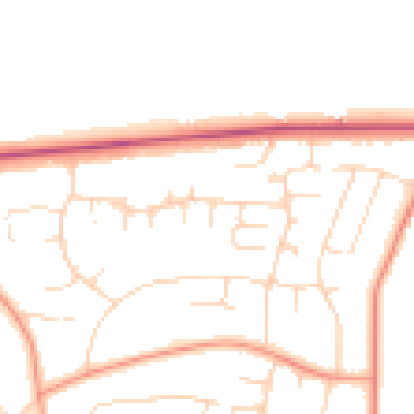 Daytime road noise heatmap for NG15 9EZ