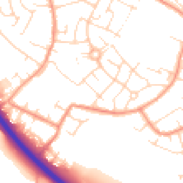 Daytime road noise heatmap for NG16 3LX