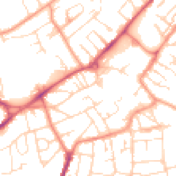 Daytime road noise heatmap for NG17 1AE
