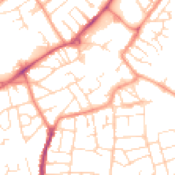 Daytime road noise heatmap for NG17 1AT