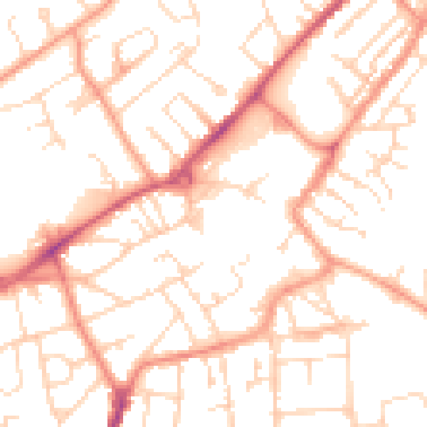 Daytime road noise heatmap for NG17 1BP