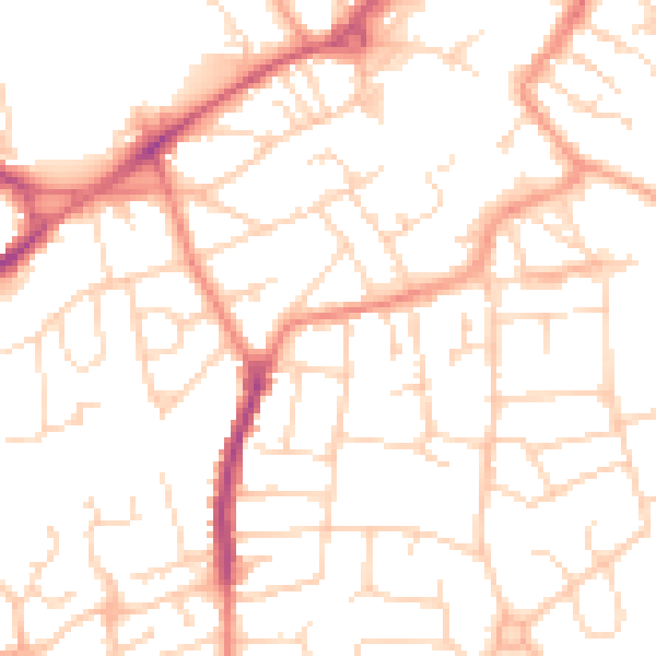 Daytime road noise heatmap for NG17 1BS