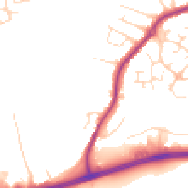 Daytime road noise heatmap for NG17 1DL