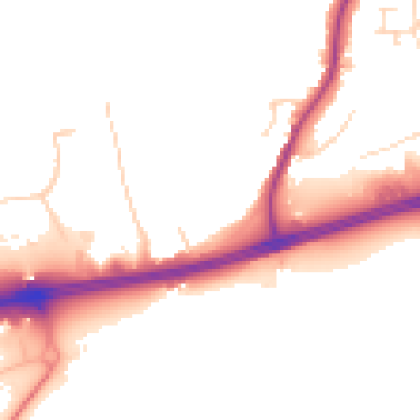 Daytime road noise heatmap for NG17 1EF
