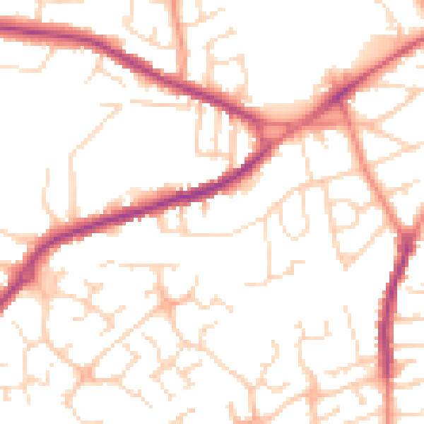 Daytime road noise heatmap for NG17 1FU
