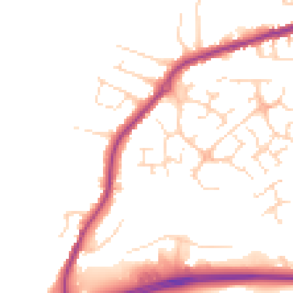 Daytime road noise heatmap for NG17 1HF