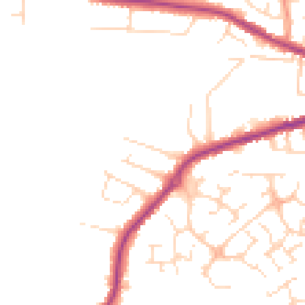Daytime road noise heatmap for NG17 1HR