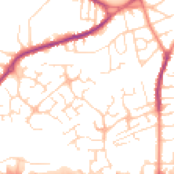 Daytime road noise heatmap for NG17 1NP