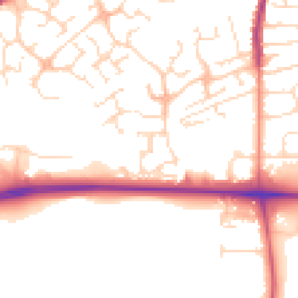 Daytime road noise heatmap for NG17 1NW