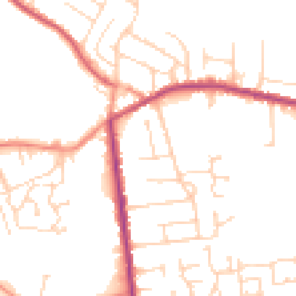 Daytime road noise heatmap for NG17 2AR