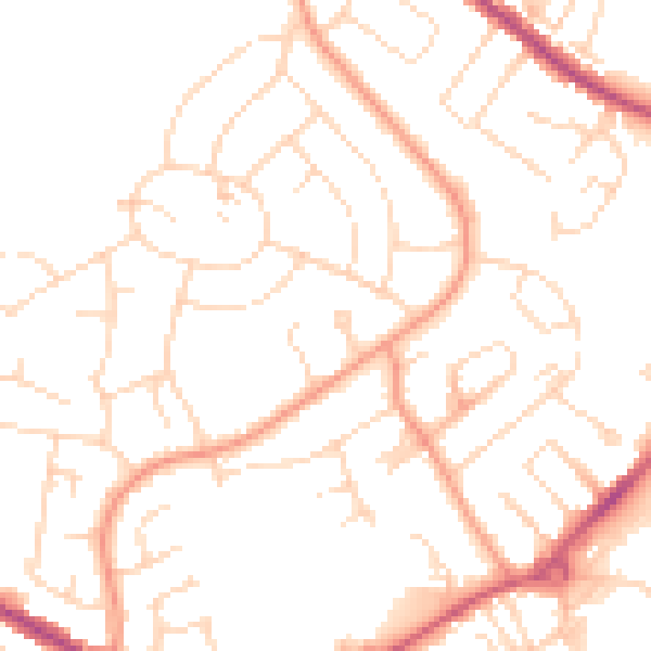 Daytime road noise heatmap for NG17 2FD