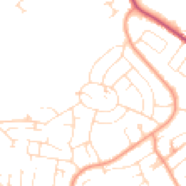 Daytime road noise heatmap for NG17 2FR