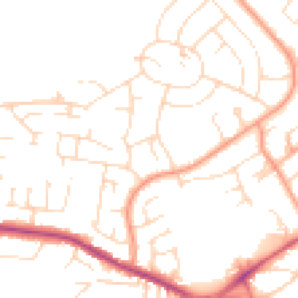 Daytime road noise heatmap for NG17 2GB