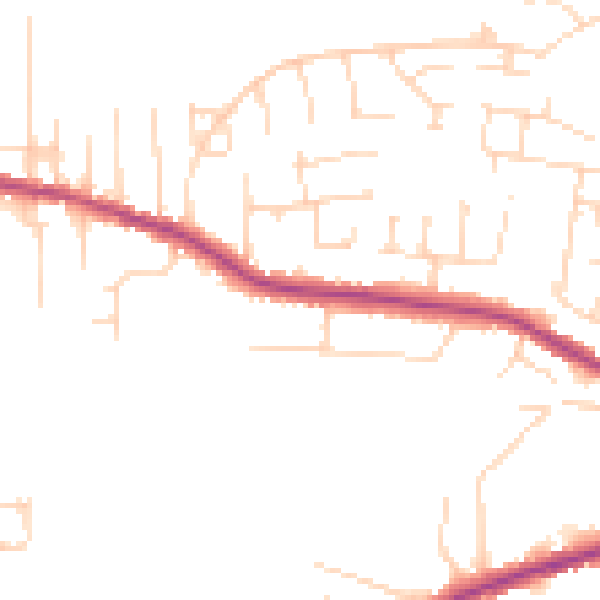 Daytime road noise heatmap for NG17 2HB